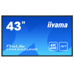 iiyama LH4342UHS-B3 affichage de messages Panneau plat de signalisation numérique 108 cm (42.5") IPS 500 cd m² 4K Ultra HD Noir
