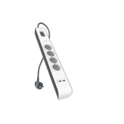 Belkin BSV401CA2M protection surtension Noir, Blanc 4 sortie(s) CA 2 m