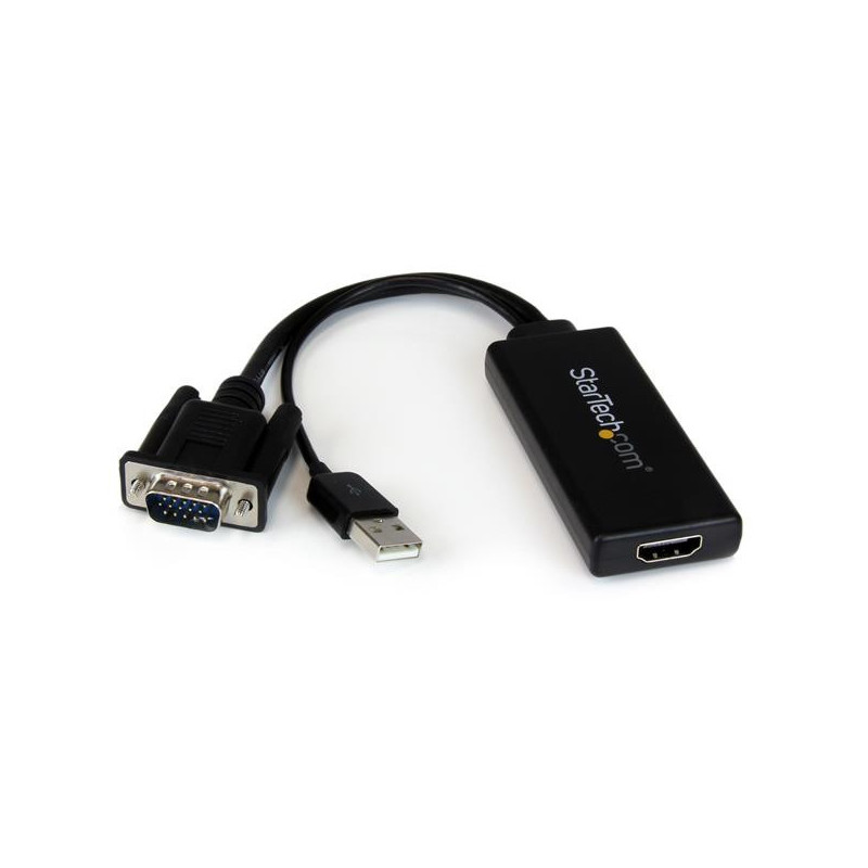 StarTech.com Adaptateur VGA vers HDMI avec audio et alimentation par USB – Convertisseur VGA vers HDMI portable – 1080p