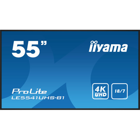 iiyama LE5541UHS-B1 affichage de messages Panneau plat de signalisation numérique 138,7 cm (54.6") LCD 350 cd m² 4K Ultra HD iiyama LE5541UHS-B1 affichage de messages Panneau plat de signalisation numérique 138,7 cm (54.6") LCD 350 cd m² 4K Ultra HD