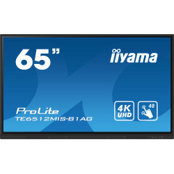 iiyama TE6512MIS-B1AG affichage de messages Écran plat interactif 165,1 cm (65") LCD Wifi 400 cd m² 4K Ultra HD Noir Écran