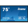 iiyama PROLITE Panneau plat de signalisation numérique 190,5 cm (75") Wifi 400 cd m² 4K Ultra HD Noir Écran tactile Intégré